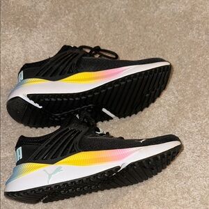 Puma Black Sneakers with Vibrant Gradient